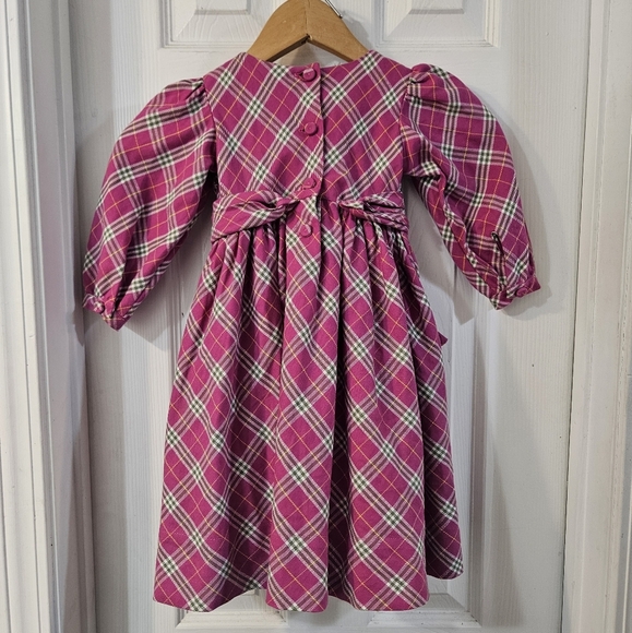 Strasburg Pink Plaid Kids Dress - Picture 2 of 3